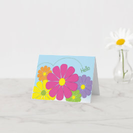 Cheerful Hallo Flowers Note Card Kaart