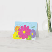 Cheerful Hallo Flowers Note Card Kaart (Voorkant)