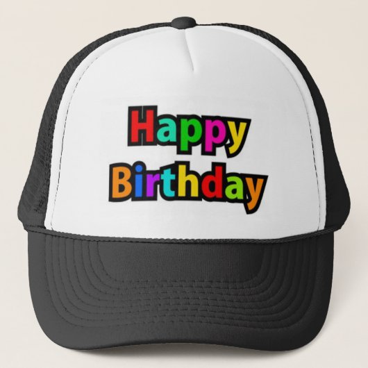 Cheerful Happy Birthday-tekst Trucker Pet (Voorkant)