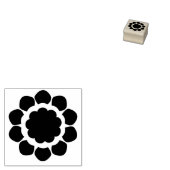 Cheerful Happy Graphic Sunflower Flower Head Rubberstempel (Gestempeld)