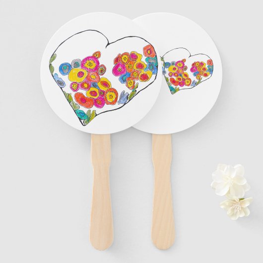 Cheerful Heart by Lydia's Art Sangria Handwaaier (Voorkant en achterkant)