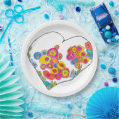 Cheerful Heart by Lydia's Art Sangria Papieren Bordje (Feest)