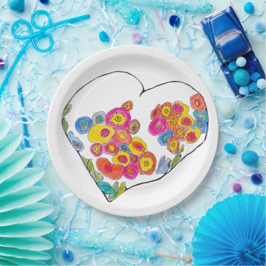 Cheerful Heart by Lydia's Art Sangria Papieren Bordje (Feest)