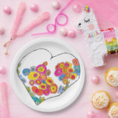 Cheerful Heart by Lydia's Art Sangria Papieren Bordje (Feest)