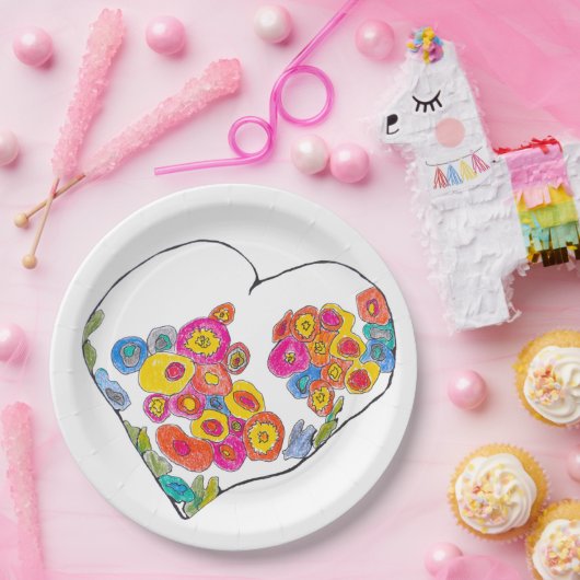 Cheerful Heart by Lydia's Art Sangria Papieren Bordje (Feest)