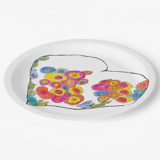 Cheerful Heart by Lydia's Art Sangria Papieren Bordje (Gekanteld)