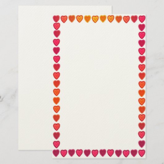 Cheerful Hearts Stationery Briefpapier (Voorkant / Achterkant)
