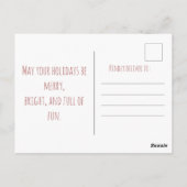 Cheerful hedgehog rides sled down, Christmas Briefkaart (Achterkant)