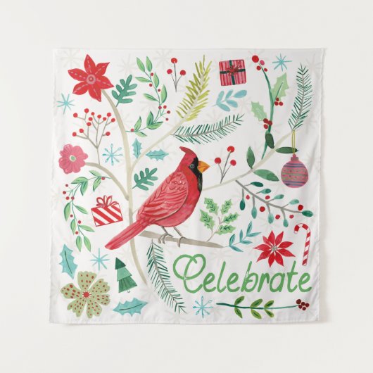 Cheerful Holiday - Celebrate Wandkleed (Voorkant (horizontaal))