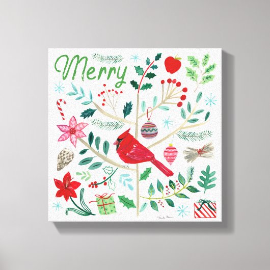 Cheerful Holiday - Merry Canvas Afdruk (Voorkant)