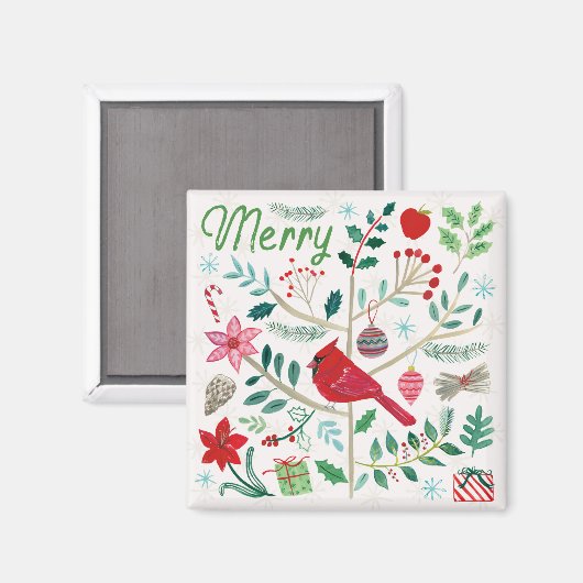 Cheerful Holiday - Merry Magneet (Voorkant / Achterkant)
