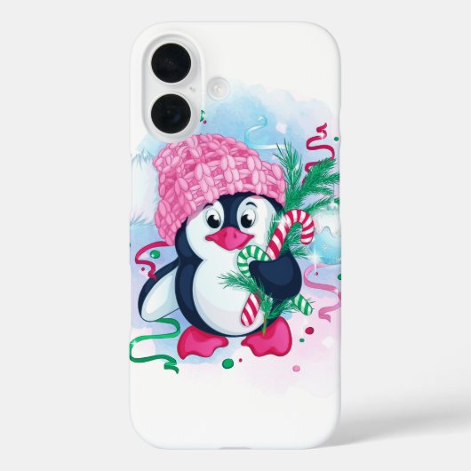 Cheerful Holiday Penguin Case-Mate iPhone Case (Achterkant)
