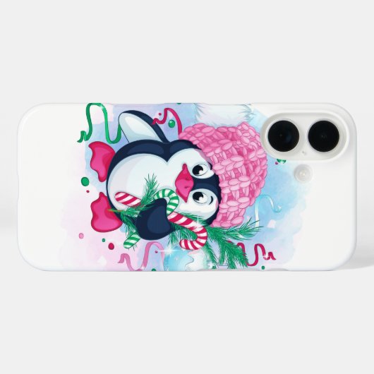 Cheerful Holiday Penguin Case-Mate iPhone Case (Achterkant (horizontaal))