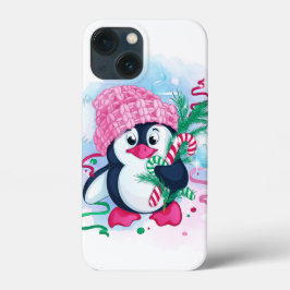 Cheerful Holiday Penguin Hoesje-Mate iPhone Case
