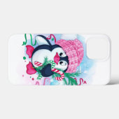 Cheerful Holiday Penguin Hoesje-Mate iPhone Case (Achterkant (horizontaal))