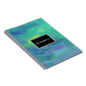 Cheerful Impressionist Abstract in Groen en Blauw Notitieboek (Rechterzijde)