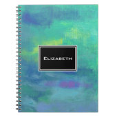 Cheerful Impressionist Abstract in Groen en Blauw Notitieboek (Voorkant)