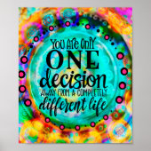 Cheerful Inspirerend "One Decision "Classroom Poster (Voorkant)