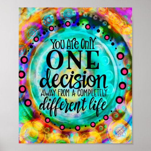 Cheerful Inspirerend "One Decision "Classroom Poster (Voorkant)