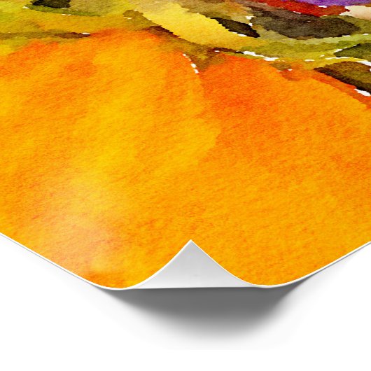 Cheerful Iris Waterverf Bouquet Poster (Hoek)