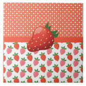 Cheerful Juicy Strawberry Tegeltje (Voorkant)