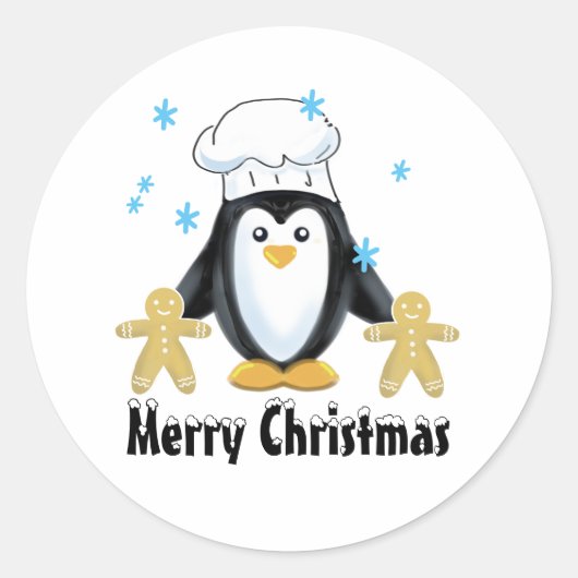 Cheerful Kerstpinguin Holiday sticker (Voorkant)