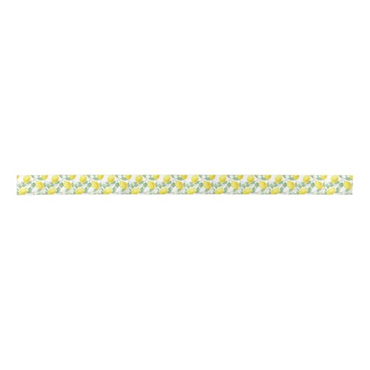 Cheerful Lemon Pattern Satijnen Lint (Voorkant)