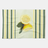 Cheerful Lemons en Stripes Kitchen Towel Theedoek (Horizontaal)