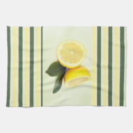 Cheerful Lemons en Stripes Kitchen Towel Theedoek