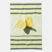 Cheerful Lemons en Stripes Kitchen Towel Theedoek (Verticaal)