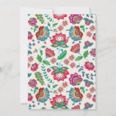 Cheerful Mexican Red & Turquoise Folk art Floral Kaart (Achterkant)