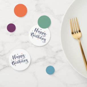 Cheerful Multicolor Happy Birthday Stippen Confetti