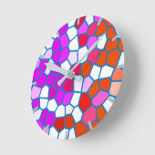 Cheerful Multicolored Pattern Ronde Klok (Hoek)