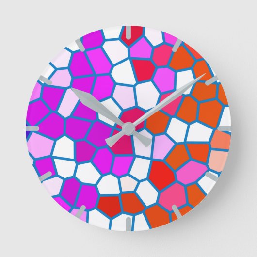 Cheerful Multicolored Pattern Ronde Klok (Voorkant)