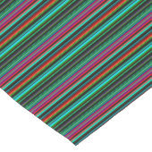 Cheerful Multicolored Stripe Pattern Korte Tafelloper (Hoek)