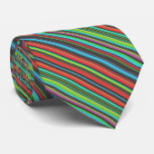 Cheerful Multicolored Stripe Pattern Stropdas (Opgerold)