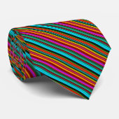 Cheerful Multicolored Stripe Pattern Stropdas (Opgerold)