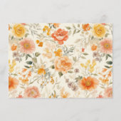 Cheerful Orange Floral Informatiekaartje (Achterkant)