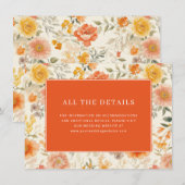 Cheerful Orange Floral Informatiekaartje (Voorkant / Achterkant)