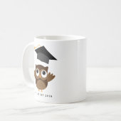 Cheerful Owl Afstuderen | Klasse van Afstuderen 20 Koffiemok (Voorkant links)