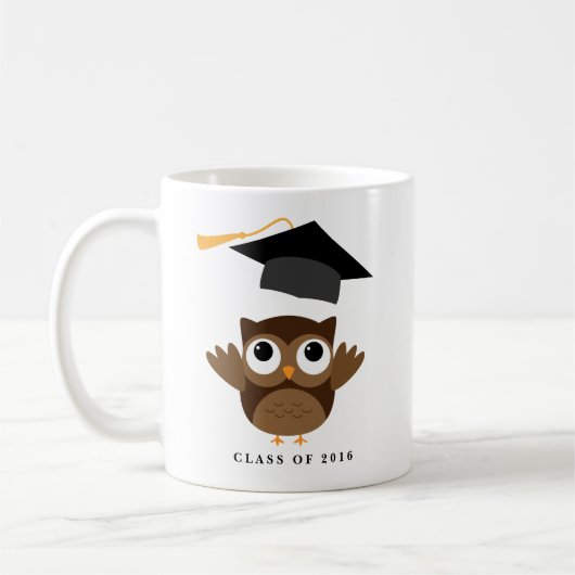 Cheerful Owl Afstuderen | Klasse van Afstuderen 20 Koffiemok (Links)