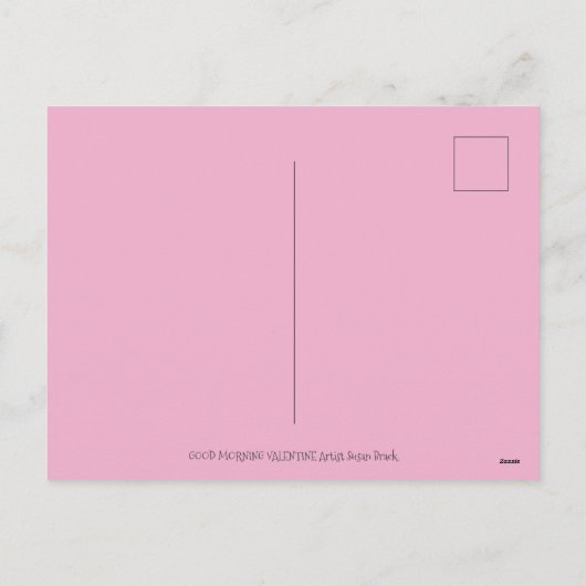 CHEERFUL PACHYDERM IN PINK PAJAMAS, HEART CUPCAKE FEESTDAGENKAART (Achterkant)