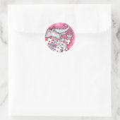 CHEERFUL PACHYDERM IN PINK PAJAMAS, HEART CUPCAKE RONDE STICKER (Tas)