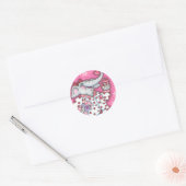 CHEERFUL PACHYDERM IN PINK PAJAMAS, HEART CUPCAKE RONDE STICKER (Envelop)