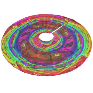 Cheerful Paint fluid Acrylic Happy Tie Dye Fleece Kerstboom Rok