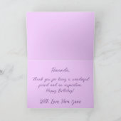 Cheerful Palm Tree en Sunshine Paars Birthday Kaart (Binnen)