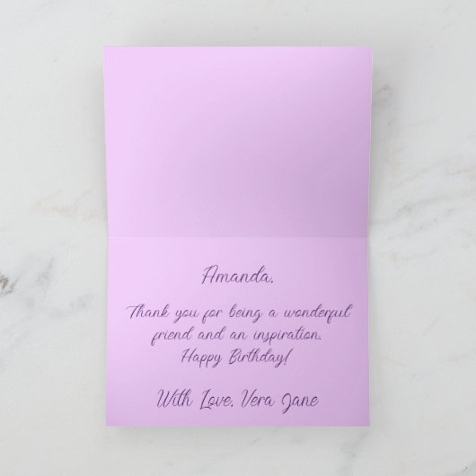 Cheerful Palm Tree en Sunshine Paars Birthday Kaart (Binnen)