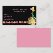 Cheerful Party Flowers Pink & Yellow Visitekaartje (Voorkant / Achterkant)