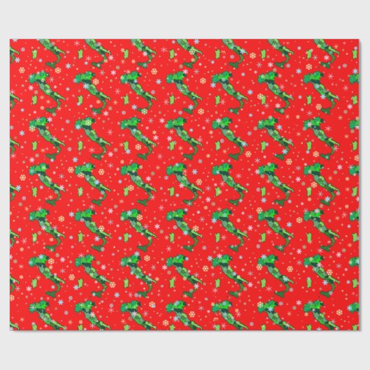 Cheerful Pastel Snowflakes and Map of Italy Cadeaupapier (Vlak)