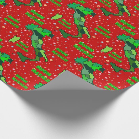 Cheerful Pastel Snowflakes and Map of Italy Cadeaupapier (Hoek)